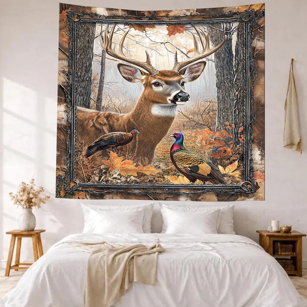 Deer Wall Decor Tapestry Art For Pet Memorial Birthdaywedding Party Backdrop Family Gift