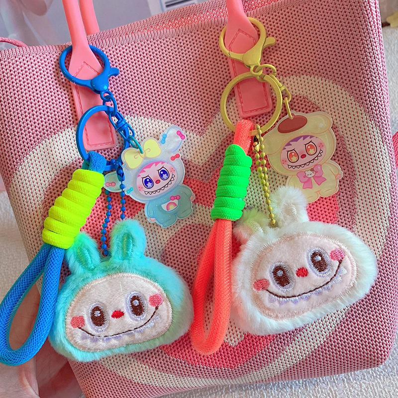 Cartoon Cute Labubu Keychain Pendant Funny Car Keychain Exquisite Creative Backpack Decoration Accessories Gifts