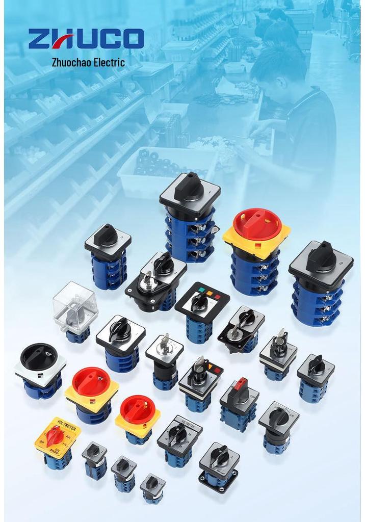 Zhuochao SZW26-25/D202.2 Universal Rotary Switch, 3-Speed, 2-Section, Two-Open One-Close, 102 Panel