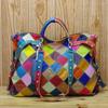 Leather Bag Random Color Plaid Color National Style Bag Crossbody Bag
