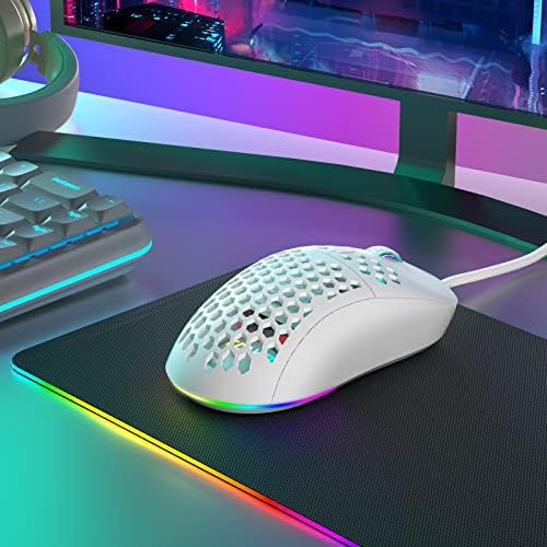 Игровая мышь DIERYA M1SE, проводная, тихая, 75 г, сверхлегкая, с RGB-подсветкой, 16000 градусов, регулируемым программируемым DPI, эргономичным дизайном для геймеров на ПК с Windows