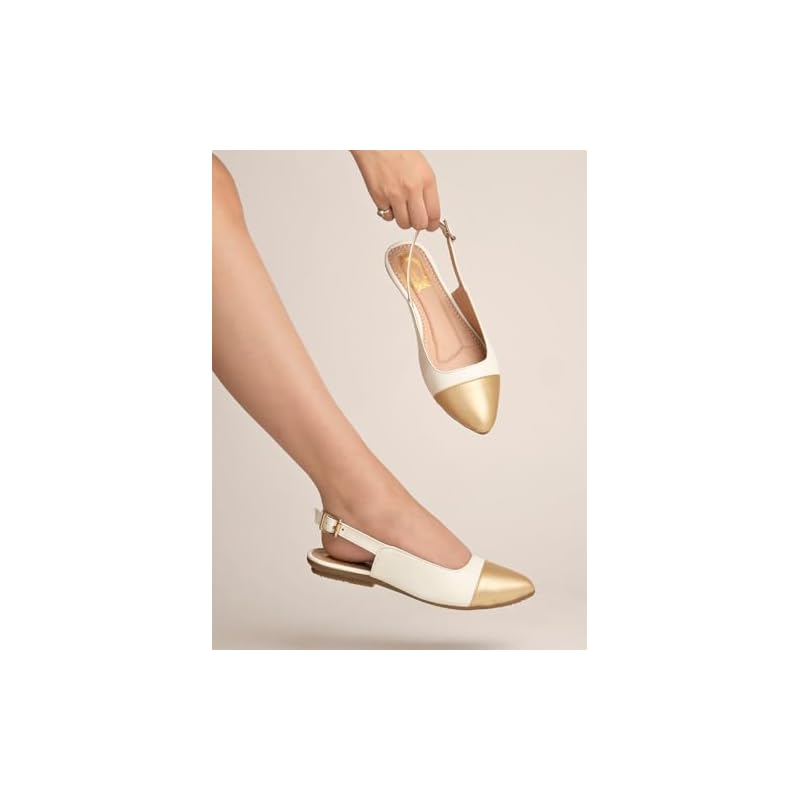Shoetopia Женские золотистые балетки на блочном каблуке Стильные и удобные балетки для офиса и вечеринок EU42
