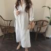 2024 Spring Women's Korean-Style Plus Size Solid Color Loose Shirt Dress Blouse
