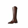 Boots Fat Mm Thick Legs Big Tube Circumference V Mouth Long Boots Women Thick Heel Thin Brown