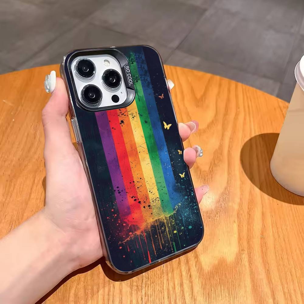 Love Is Love LGBT Rainbow Phone Case For iPhone17,16,15,14,13,12,11,Pro,MAX Gray Matte Silicone Black Cover
