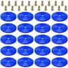 CHENGU 20 Pcs Front Reflector 3 Inch Round Safety Trailer Reflectors With Screws For Fence Gate Posts Mailboxes(Blue)