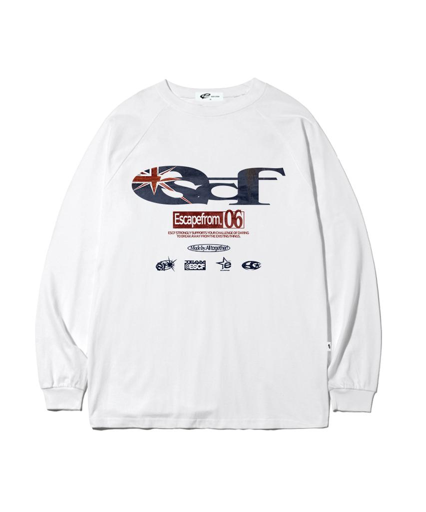 ESCAPEFROM British Vintage Escf Logo Collage Print Long Sleeve [3 Colors]