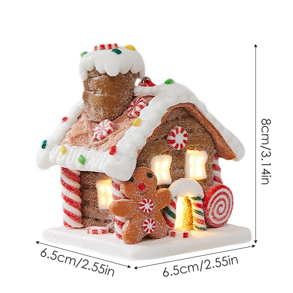 Christmas Decoration Glowing Small House Christmas Gift Soft Pottery Fairy Tale Candy House Atmosphere Decoration Window Display