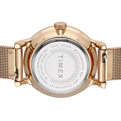 TIMEX Transcend Celestial Watch, 31mm, Black Dial, Brass, Mineral Glass, Quartz Movement, Women's, Pink Gold, TW2V52100, Philippines