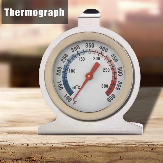 Stainless Steel Stand Oven Thermometer Food Up Dial Meats Temperature Gauge