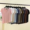 Simple O-Neck Short Sleeve Tshirts Summer Women Modal Loose T-shirt Solid Color Oblique Hem Undershirt Base Layer Top All Match