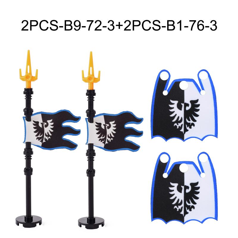 Средневековая Военная Война Армия Замок Рыцарь Солдат Фигурки Строительные Блоки Оружие Плащ Шлем Наплечник Флаг Воин Щит