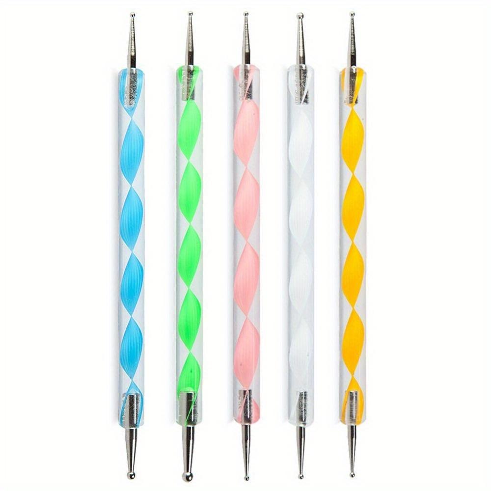 Acrylic Double Head Nail Nail Pencil Double Head Screw 5 Trinkets Dot Drill Nail Polish Glue Dot Paint Bead Sketch Dot Pen