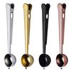 Coffee Spoon with Clip Coffee Measuring Spoon Multifunction Ground Coffee Measuring Scoop Stainless Steel for Coffee Measuring