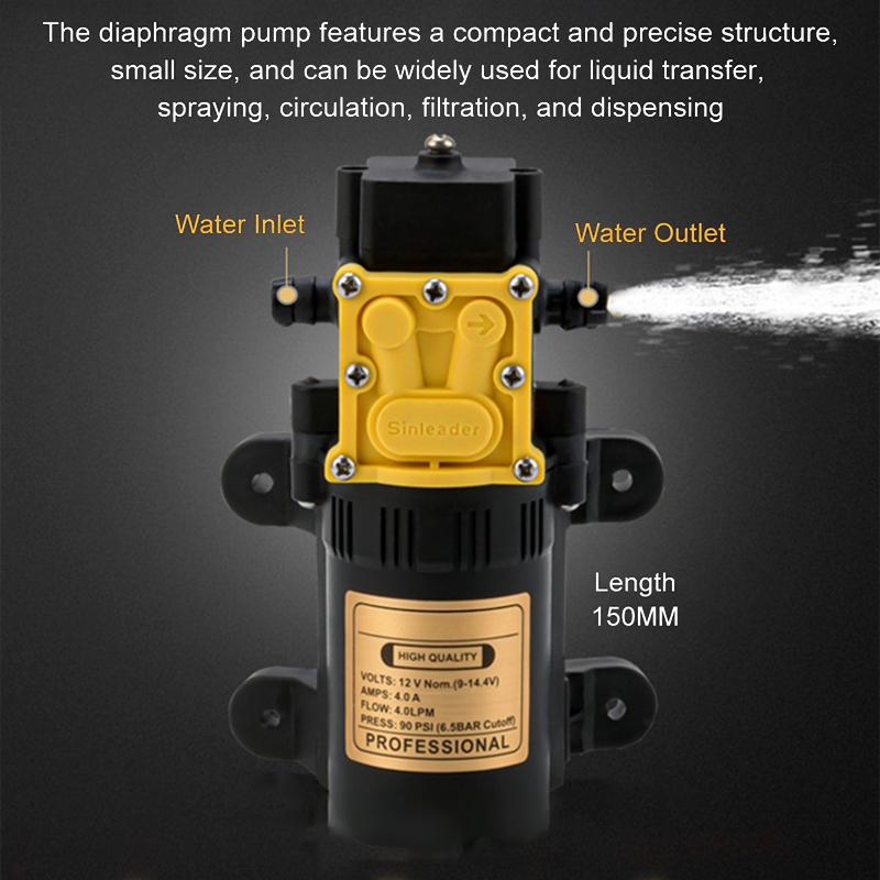 1Pcs Self-Priming Diaphragm Water Pump 12V 8.0L High Pressure Agricultural Spray Pump For Agrochemical Application In Farming