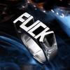 Punk Stainless Steel Letter Style Cool Hip Hop Finger Ring Jewelry for Women Men