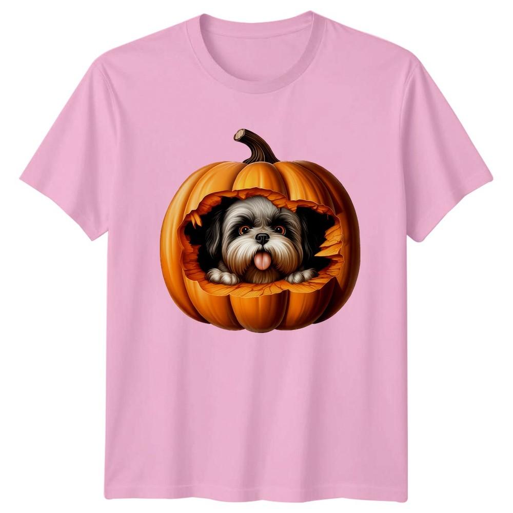 Cute Shih Tzu Dog Pumpkin TShirt Shih Tzu Halloween Gift For Him And Her