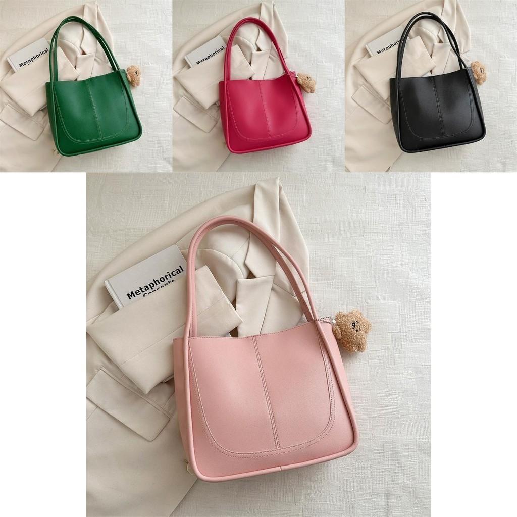 Модная женская сумка-тоут в стиле стрит-стайл Весна 2024 в черном, зеленом, розовом и белом цветах