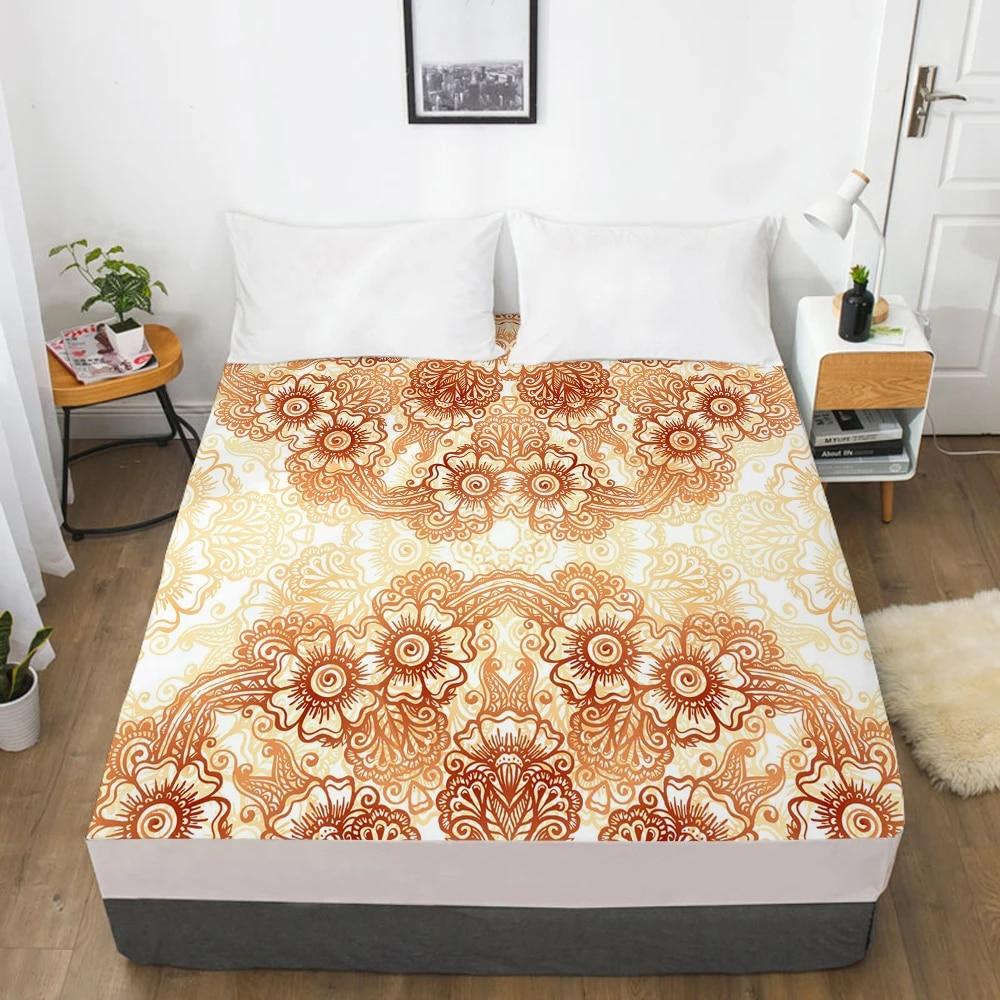 Простыни на заказ, наматрасник с резинкой, 3D простыня, постельное белье 90x200 150x200, простыня, постельное белье в богемном стиле