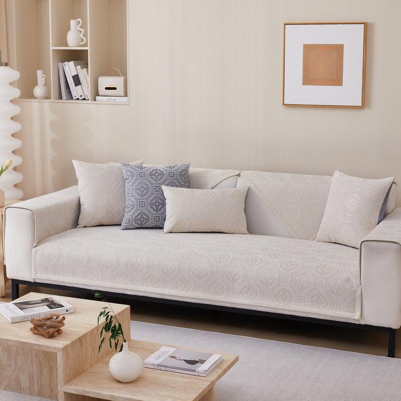 Простая жаккардовая подушка для дивана Four Seasons Universal Chenille Fabric Anti-Slip Full Cotton Seating Pad Modern Sofa Cover Home