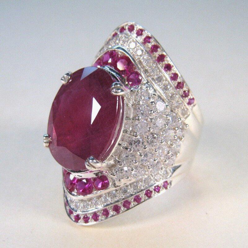 Wedding Rings Ruby Filled Oval Jewelry Gorgeous Rings