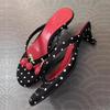 Fashion Cute Rhinestone Cherry Kitten Heel Design Brand Slippers Women Vintage Polka Dot Slide Sandals Sweet Comfort Clip Toe Flip Flops