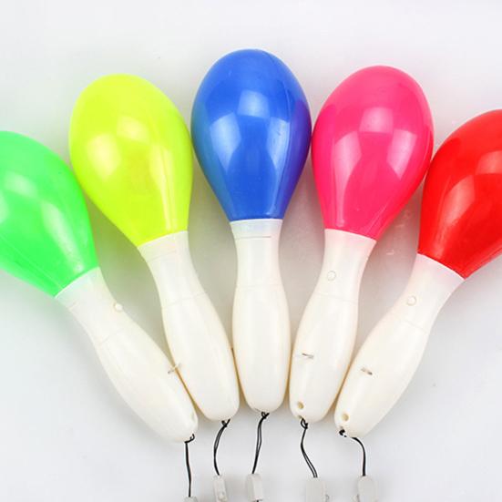 LED Flashing Maraca Lanyard Percussion Musical Instrument Concert Favor Toy
