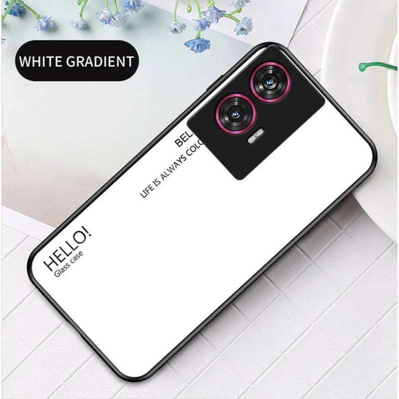 Чехол из закаленного стекла с градиентом для Moto Edge 50 Fusion 50 Pro 40 Edge40 Neo Edge 30 Ultra 20 Moto G04 G24 Защита объектива камеры Противоударная задняя крышка