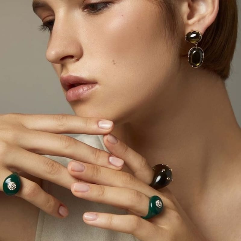 Кольцо-гвоздик PANACHE CHASUNYOUNG Volcano Green Gold