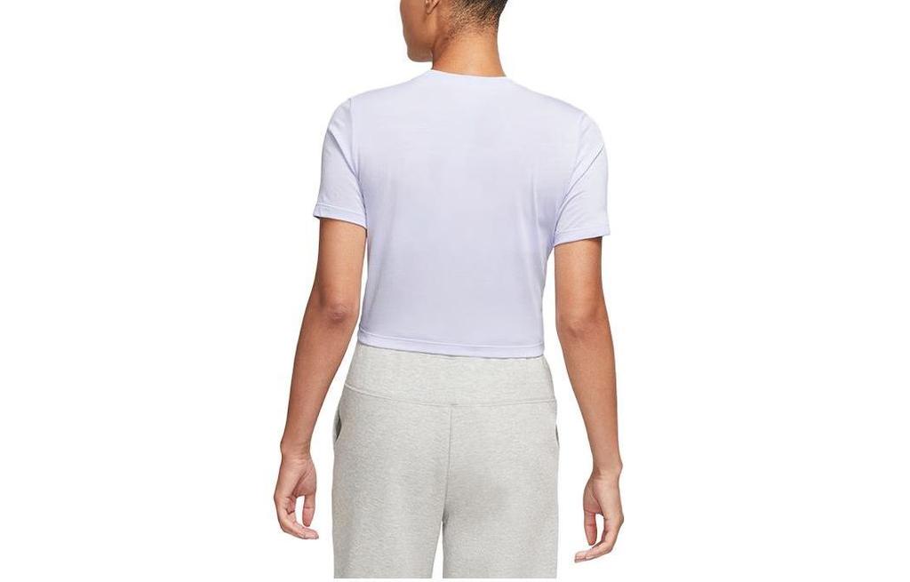 Nike Укороченные топы женские фиолетовые с круглым вырезом умеренные DZ3750-536