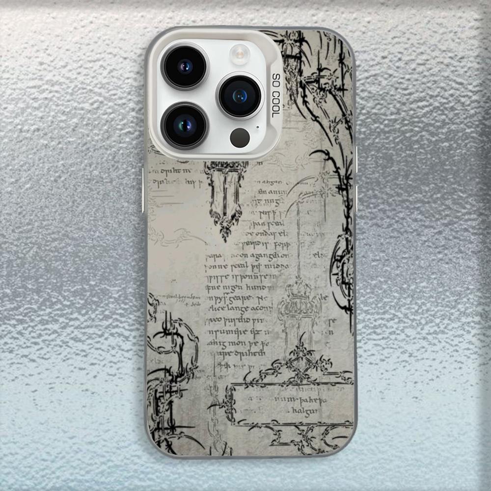 Готический Кибер Сигил Крест Чехол для Телефона Для iPhone 16,15,14,13,12,11,Mini,Pro,MAX Белый Матовый Ударопрочный Чехол