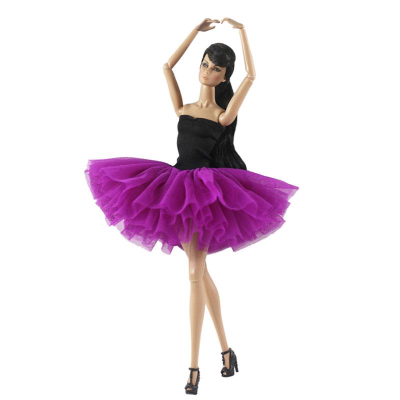 Модная кукольная одежда для куклы Барби, платье-пачка с открытыми плечами, балетные платья для Барби, наряды, аксессуары для кукол 1/6