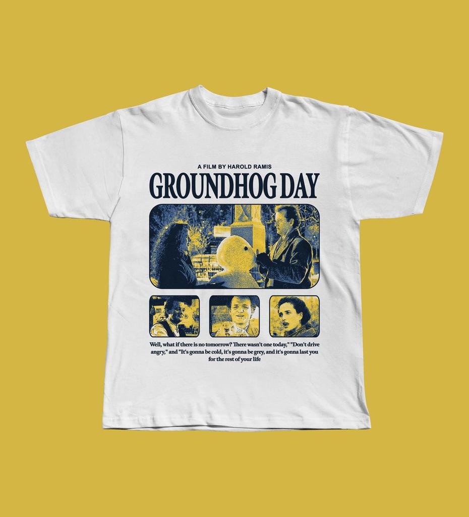 Groundhog Day T-Shirt, Bill Murray 1993 Comedy, Romantic Time Loop, Harold Ramis Classic