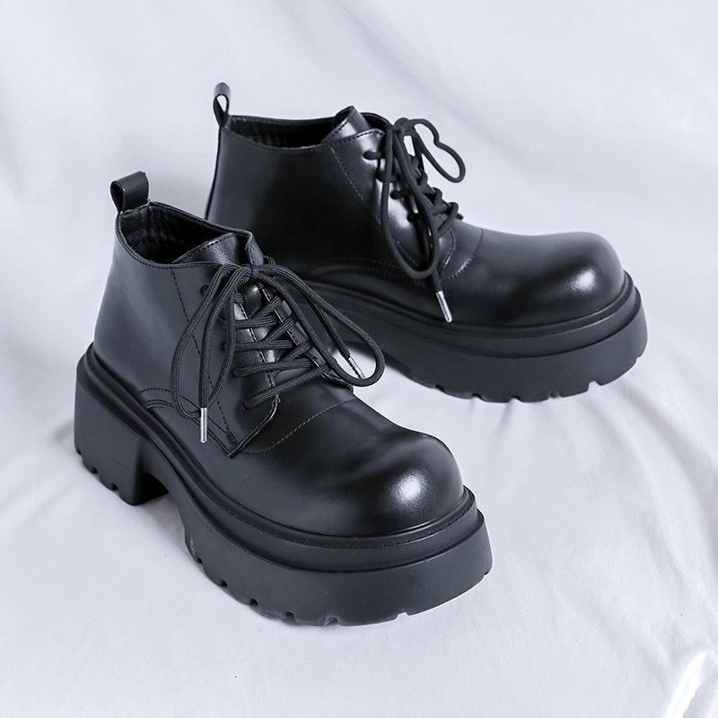 Ботинки Martin мужские осенне-зимние кожаные туфли средней высоты на платформе с высоким берцем, британские короткие ботинки Locomotive Tooling 18955-R