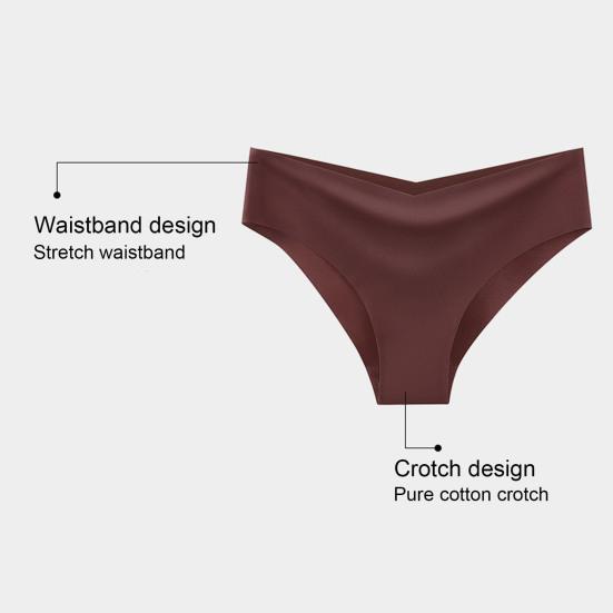 Women Panties Seamless Mid Waist Ice Silk Good Breathability Solid Color Slim Fit Thin Quick Dry Casual Sport Underpants Lady Briefs