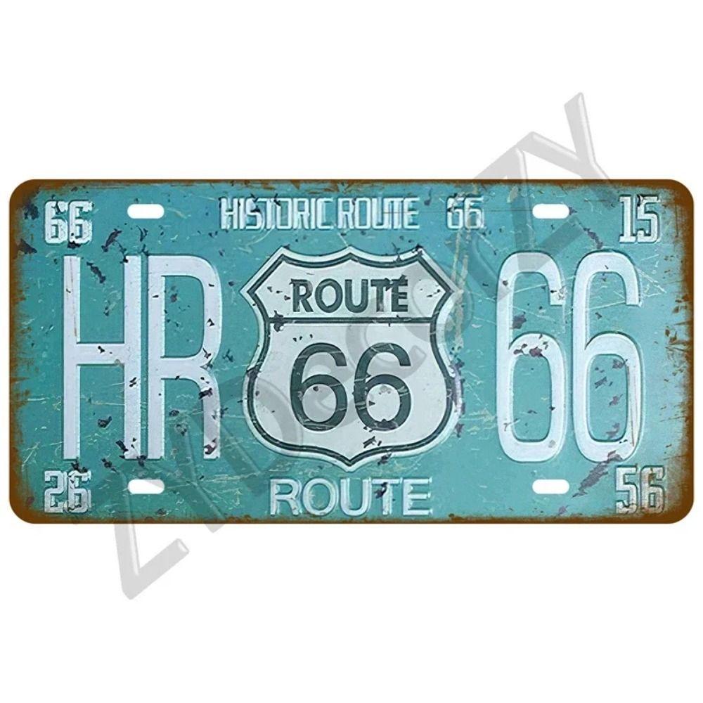 Винтажный Металлический Жестяной Знак Route 66 Машины Декор для Бара, Клуба, Шиномонтажа