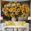 Tapestry Sunflower Painting Wall Hanging Home Decor  Floral Nature Landscape
