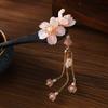 Элегантная заколка-кисточка с цветком персика ручной работы в китайском стиле, палочка для волос с цветком для женщин, девушек, изысканные аксессуары для волос Ханфу