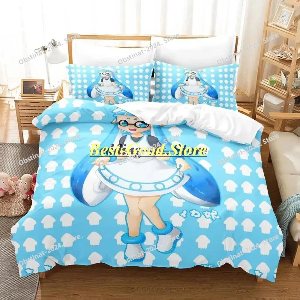 Splatoon 3 Inkling Squid Комплект постельного белья Single Twin Full Queen King Size Комплект постельного белья Aldult Kid Bedroom Комплект пододеяльников Комплект постельного белья