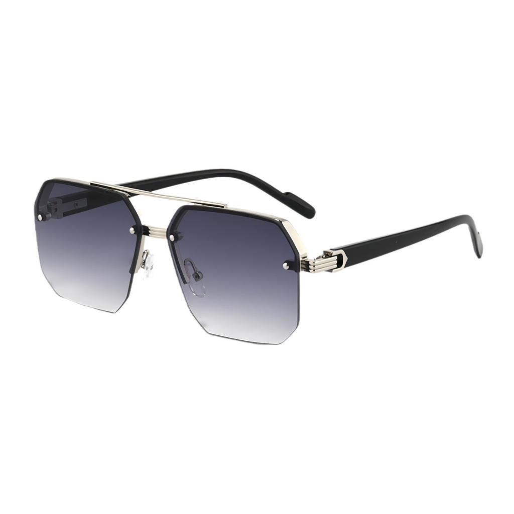 Rimless Square Aviator Sunglasses | Gradient Lens Fashion Shades for Men & Women