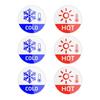 6Pcs/Set Hot Cold Sign Sticker Waterproof PVC Self-adhesive House Kindergarten Bathroom Office Water Temperature Indication Round Warning Label