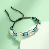 Anklet Turquoise Beads Hand Woven Shell Anklet
