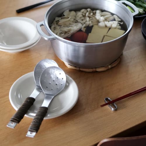 Kobo Aizawa Aluminum Akebia Wrapped Perforated Ladle, Medium, 1207-2