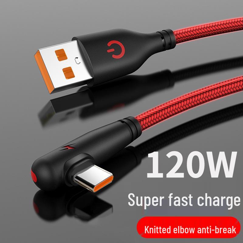 Плетеный кабель USB-C для быстрой зарядки 120 Вт для Huawei Honor 6A