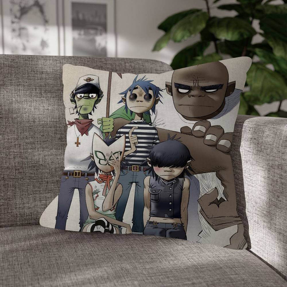 Виртуальная певица Gorillaz Группа Узор Подушки Наволочка Полиэстер Чехол для подушки Декоративная подушка Подушка для дивана Домашний Автомобильный Декор Дивана