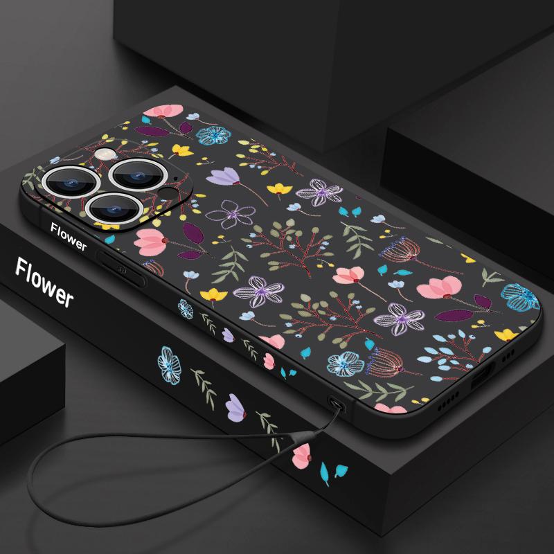 Чехол для телефона с цветочным принтом для iPhone 17e 17 16 15 14 13 12 Pro Max 11 16e Air Магнитный для Magsafe Беспроводная зарядка Чехол