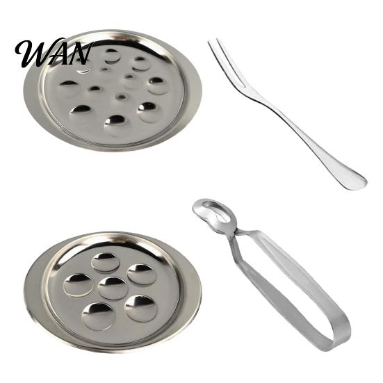 Snail Eating Set Stainless Steel Escargot Plate with Forks, 6/12 Hole Gratin Dish for Oven, Serving Tray Non-Slip Grooves, Elegant Appetizer Seafood,