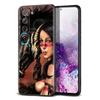 Indian Feathers Girl for Samsung Galaxy S21 Ultra Plus Note 20 10 9 8  S10 S9 S8 S7 S6 Edge Plus Black Phone Case