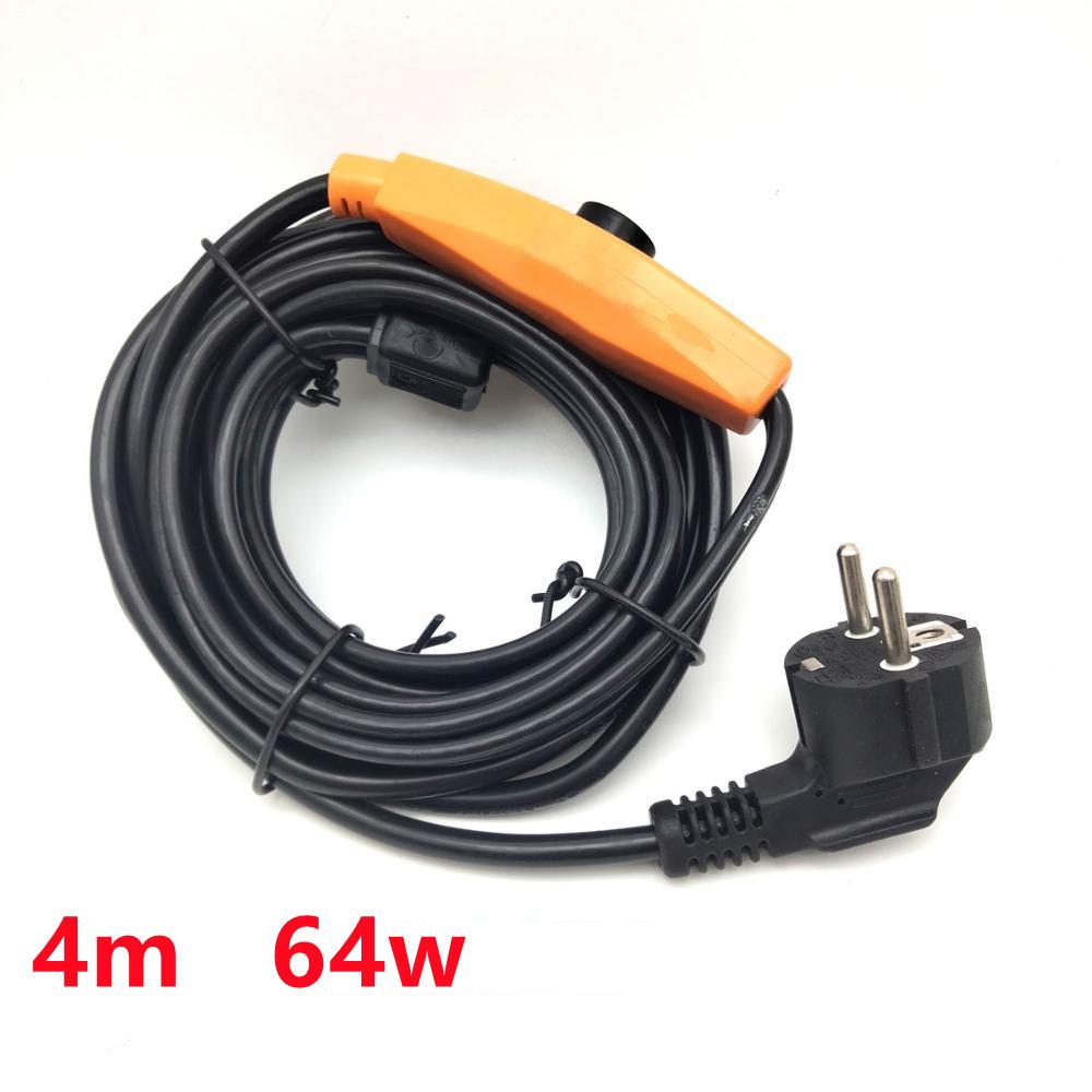 Саморегулирующийся нагревательный кабель для труб, 16 Вт/м, с защитой от замерзания и мини-регулятором температуры внутри теплого провода