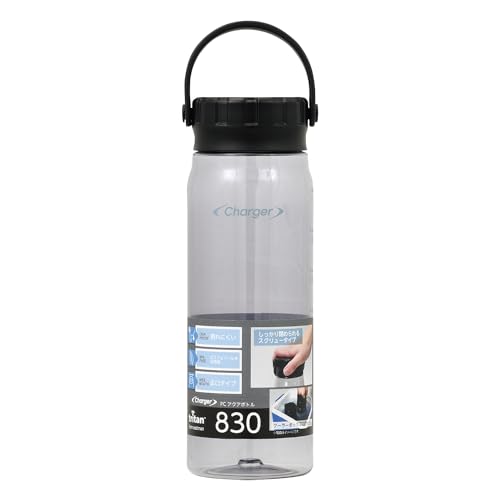 PEARL METAL Aqua Bottle, 830ml, Direct-Drink, Tritan Plastic, Shatter-Resistant, BPA-Free, Clear Gray, Fast Charger, HC-266